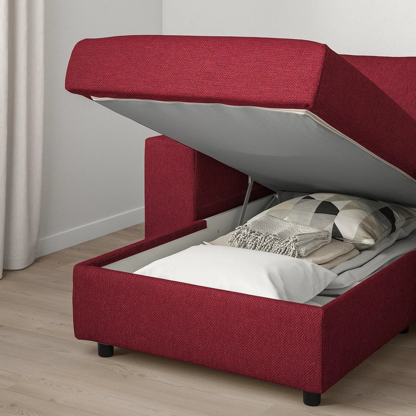 IKEA VIMLE 3er-Sofa mit Récamiere Rot Braun
