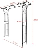 LALAHO Rosenbogen Gartenbogen aus Metall Schwarz Bild 3
