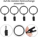FELIXLEO Gardinenringe 50 Stk mit Clips Metall Bild 3