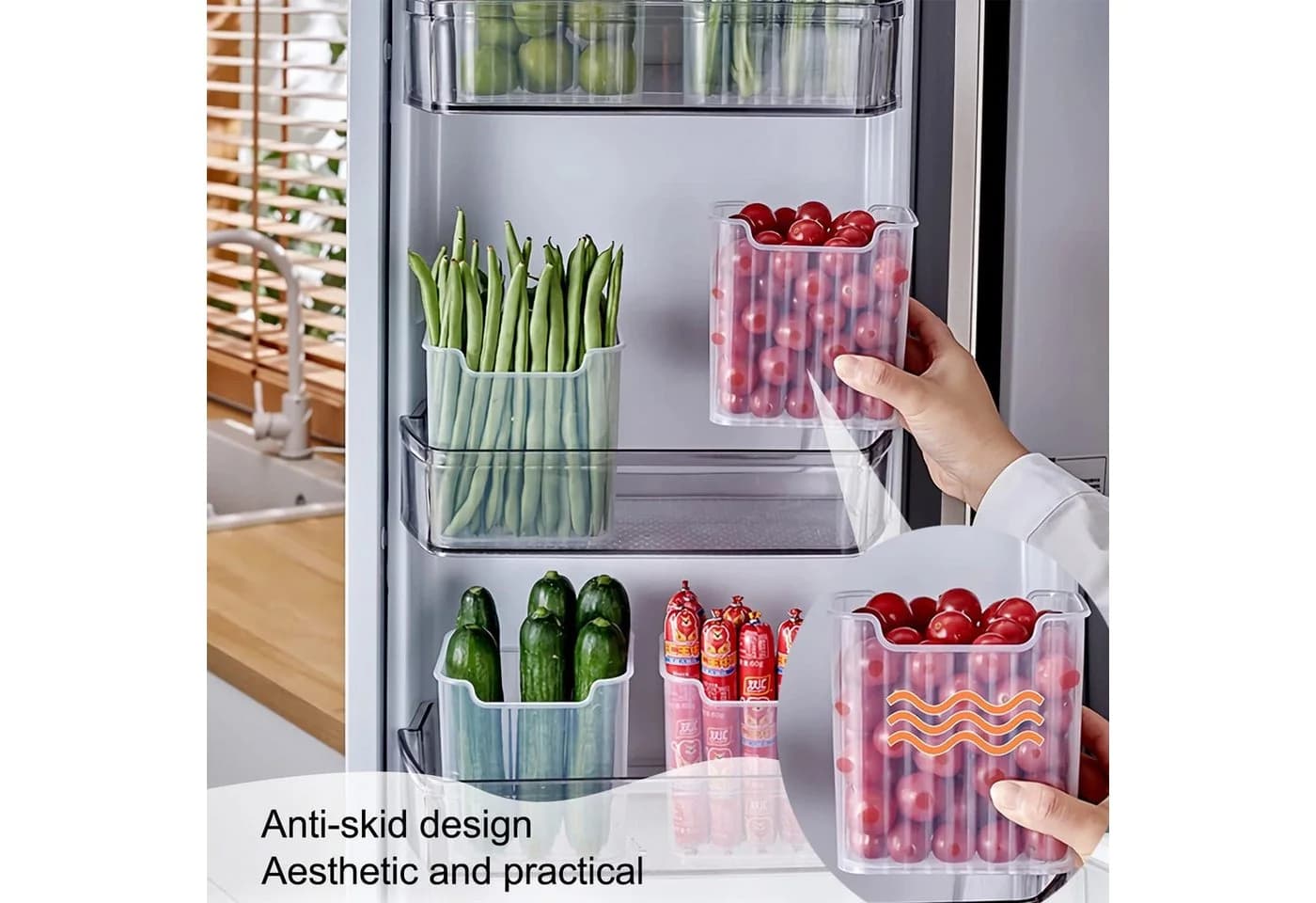 FELIXLEO Kühlschrank Organizer Set 6-teilig Transparent - Bild 3