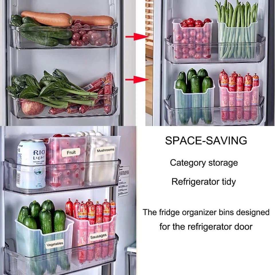 FELIXLEO Kühlschrank Organizer Set 6-teilig Transparent - Bild 4