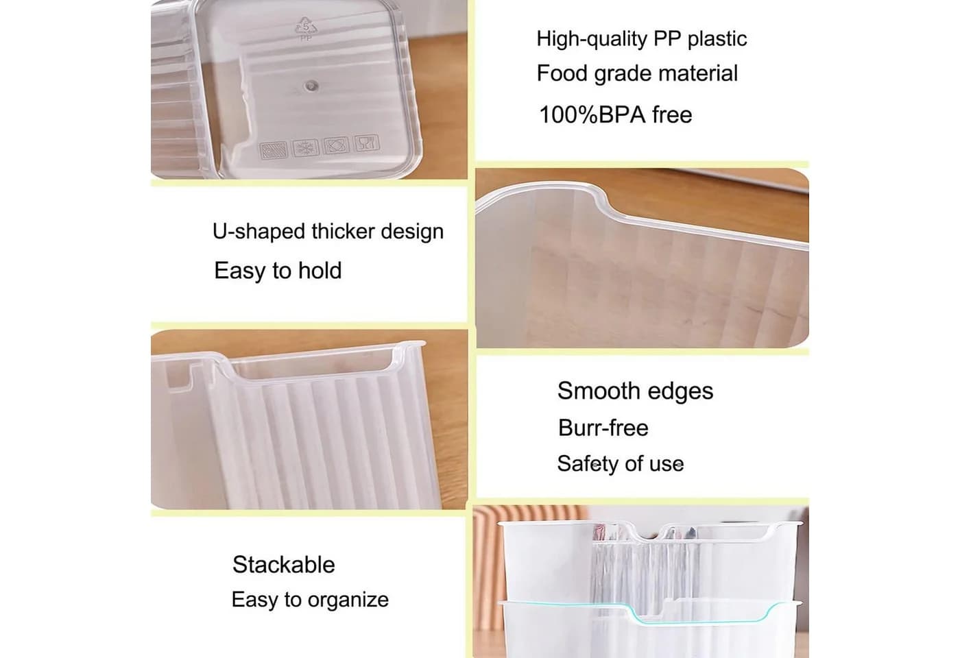 FELIXLEO Kühlschrank Organizer Set 6-teilig Transparent - Bild 5