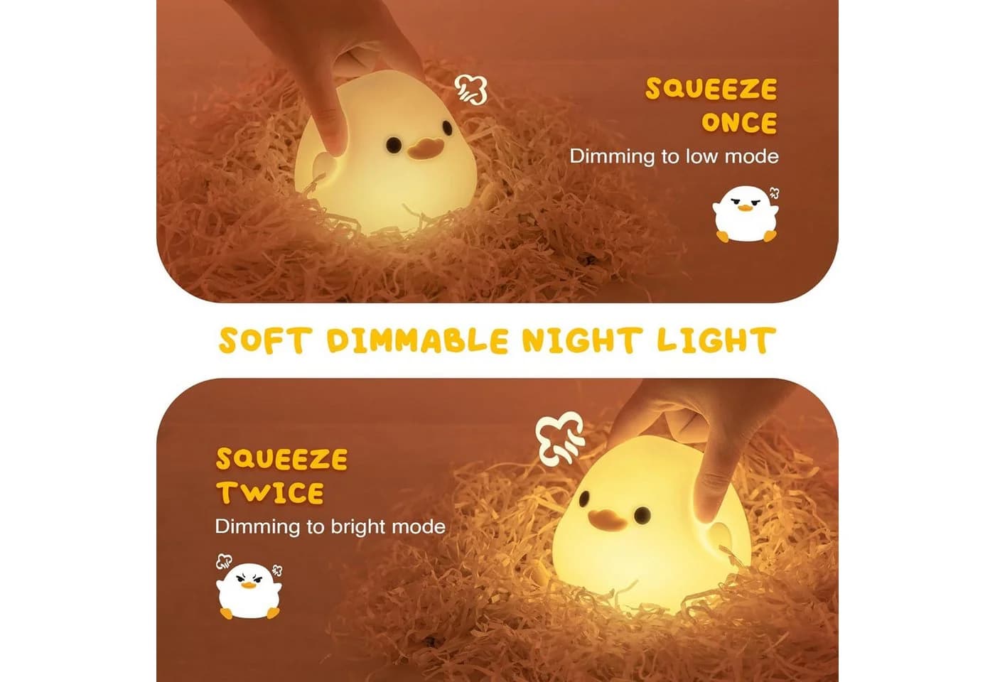 FELIXLEO LED Nachtlicht DoDo Duck Silikon Kinder - Bild 3