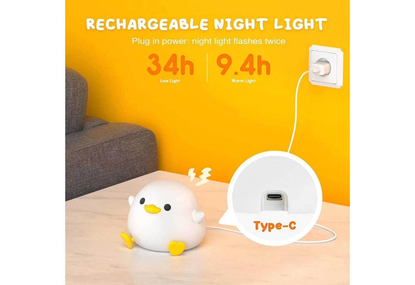 FELIXLEO LED Nachtlicht DoDo Duck Silikon Kinder - Bild 5