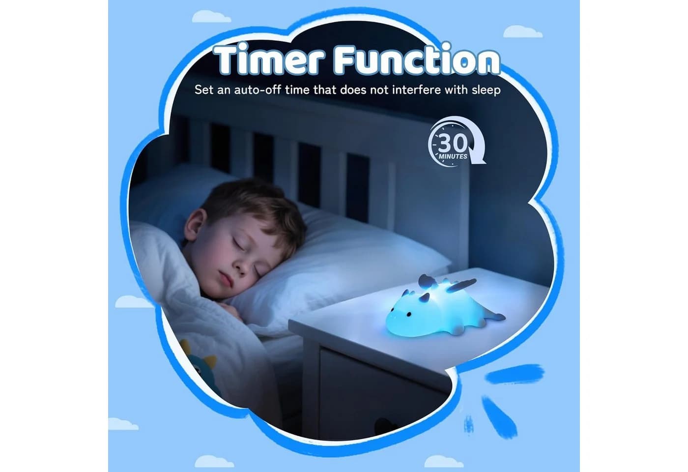 FELIXLEO LED Nachtlicht Drache 8 Farben Silikon Kinderzimmer Lampe - Bild 4