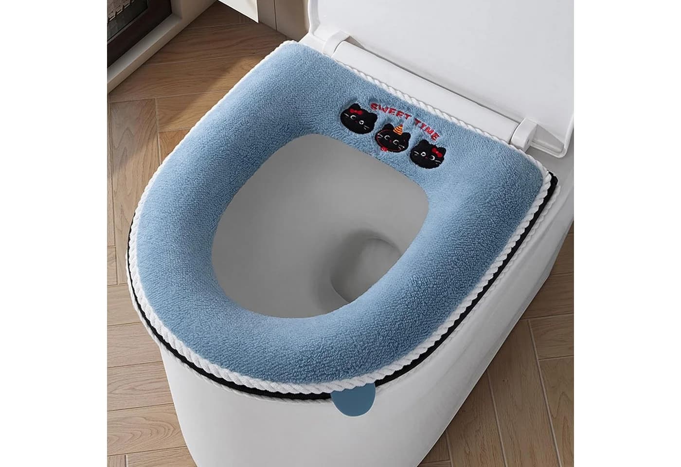 FELIXLEO WC-Deckelbezug Satiskid 2 Stück Universal Toilettensitzkissen mit Griff - Bild 4