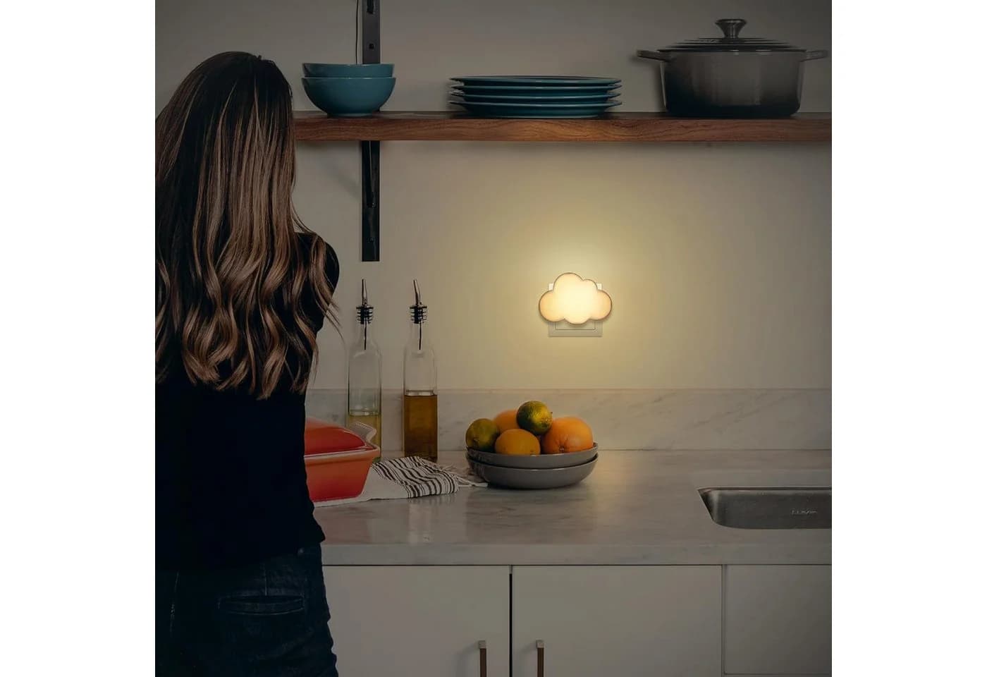 FELIXLEO LED Nachtlicht Steckdose 2er Pack Wolke Weiß Dämmerungssensor - Bild 5