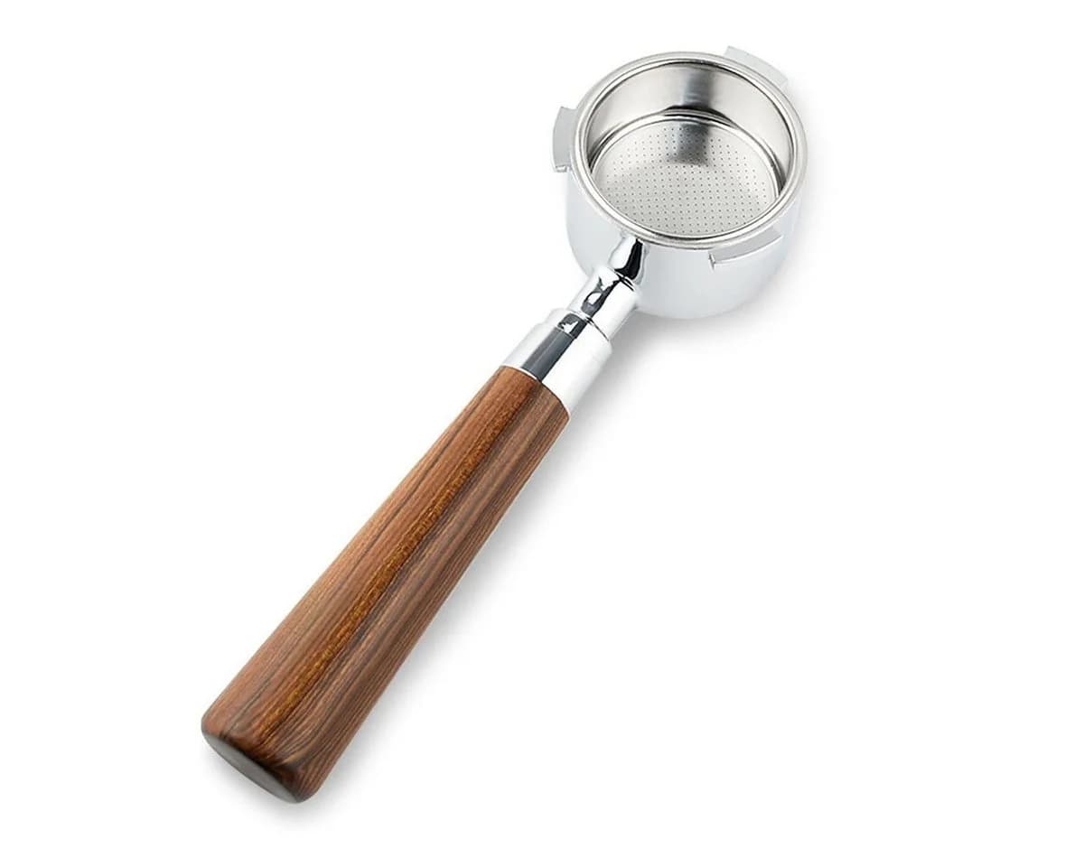 FELIXLEO Bodenloser Siebträger 51 mm Edelstahl mit Holzgriff - Bild 2