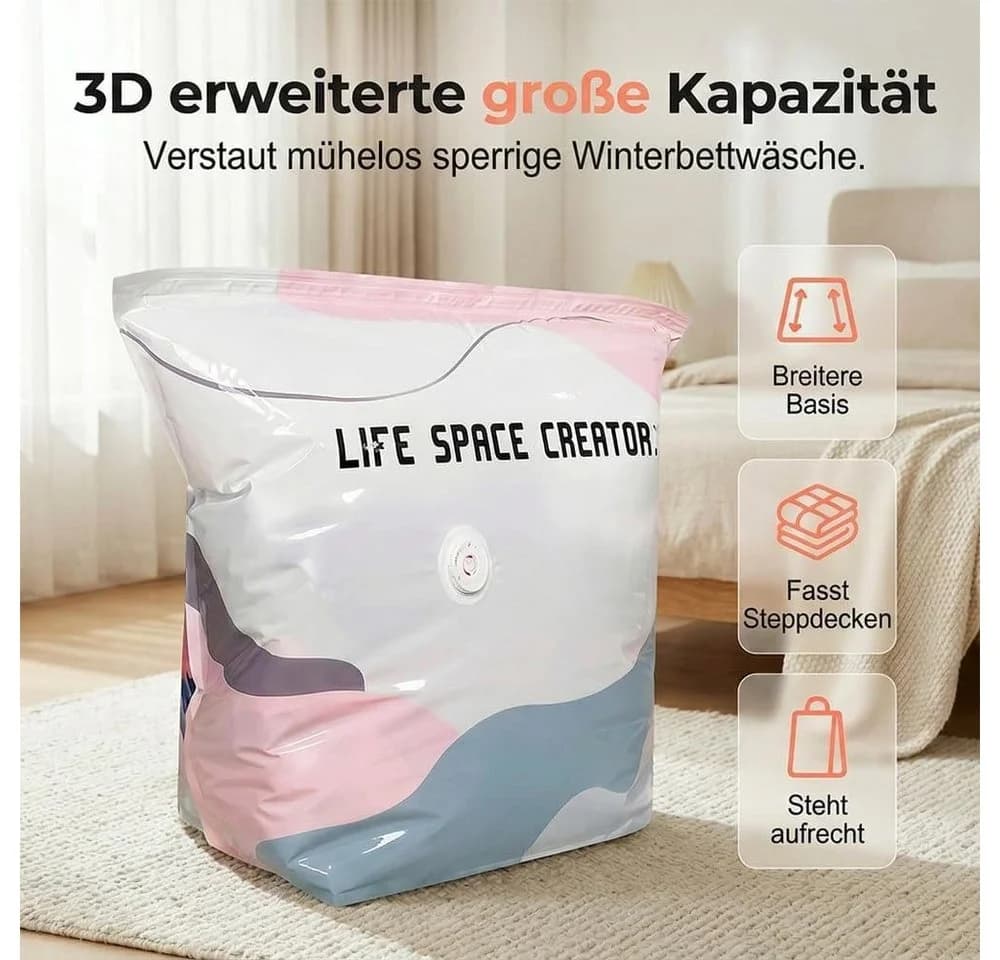 FELIXLEO Kleidersack 3er Vakuumbeutel 100x80x30cm (9 St)