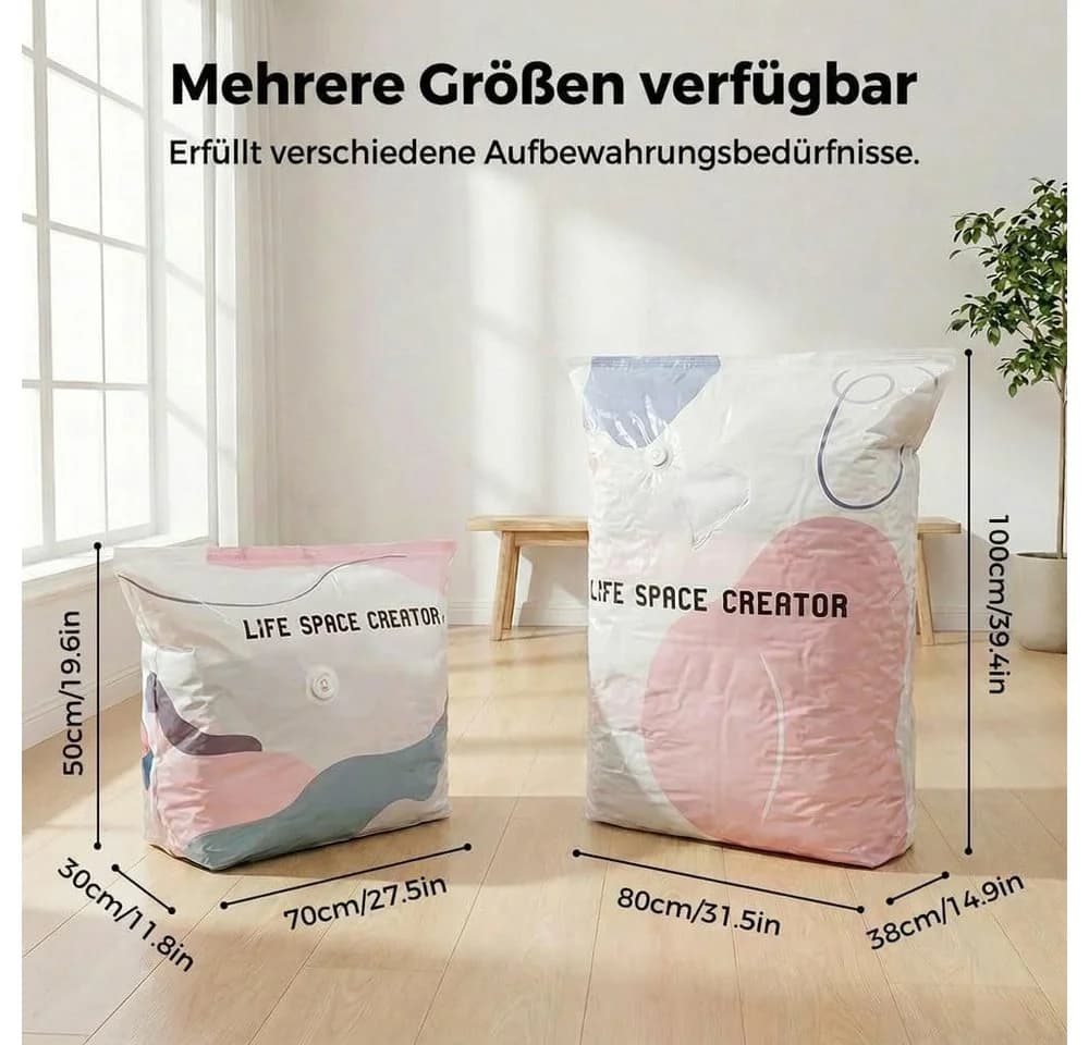 FELIXLEO Kleidersack 3er Vakuumbeutel 100x80x30cm (9 St) - Bild 5