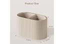 FELIXLEO Stiftehalter Organizer Oval Beige PU-Leder 2 Fächer Bild 3