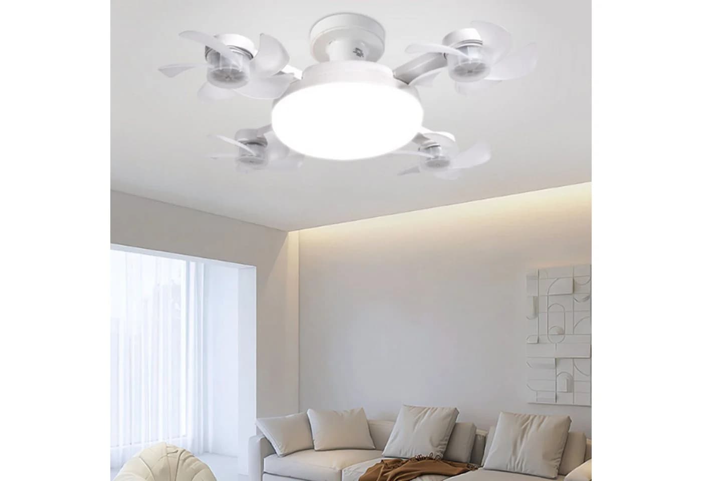 FELIXLEO Deckenventilator mit LED Licht Fernbedienung leise faltbar 60W