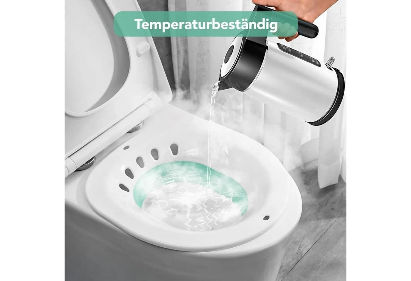 FELIXLEO Faltbarer Badewannensitz Weiß/Grün für Standard-Toiletten