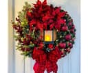FELIXLEO Kunstkranz 40 cm Türkranz Weihnachten mit Laterne Rot Bild 2