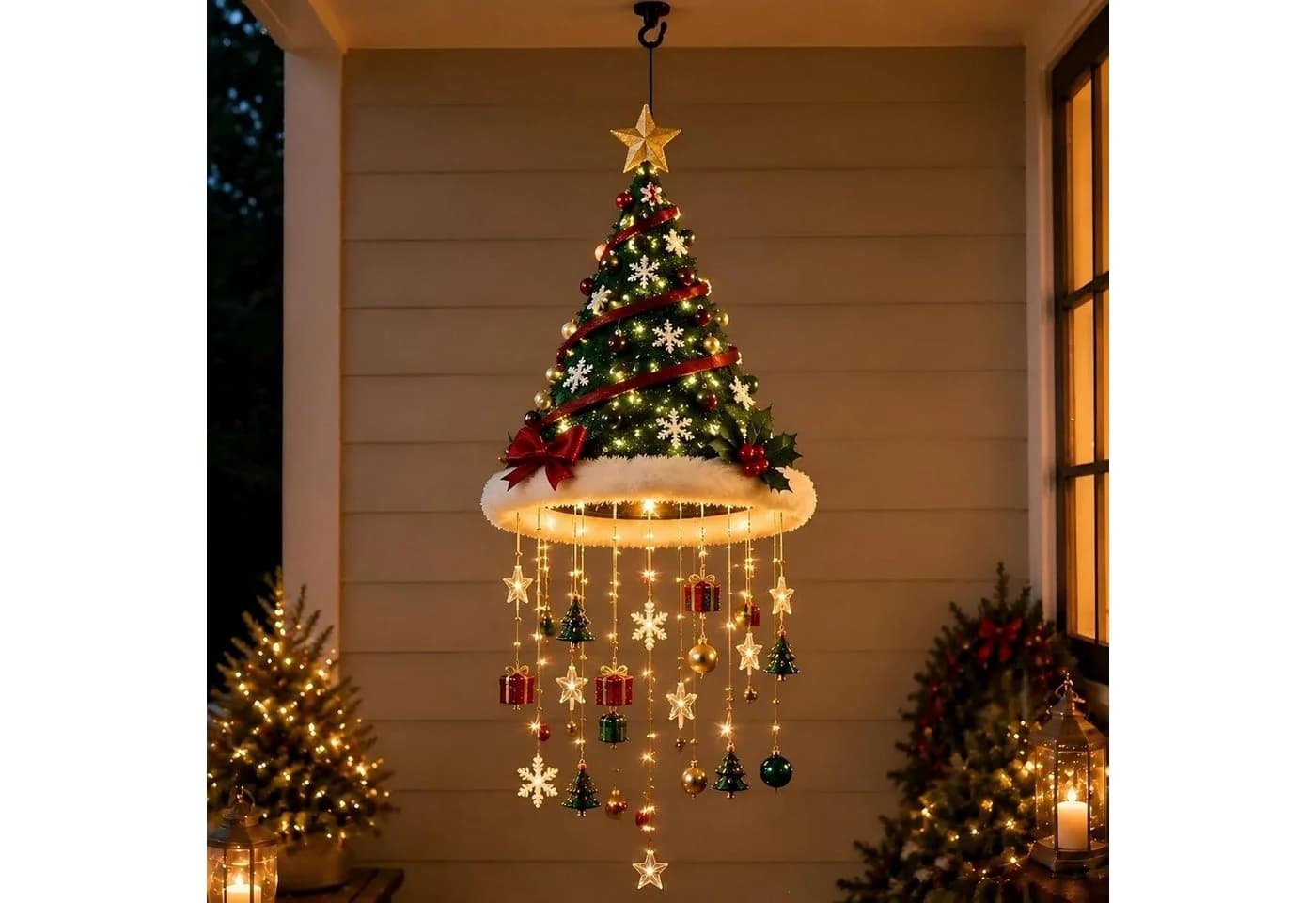 FELIXLEO LED Kronleuchter Weihnachtsmannmütze Warmweiß - Bild 2