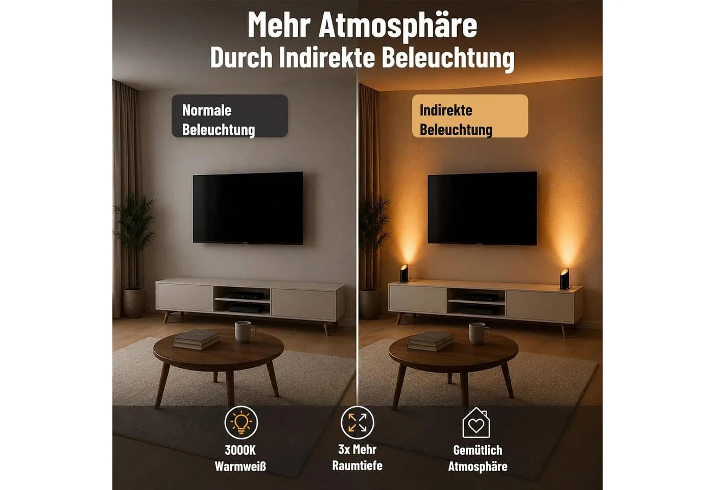 FELIXLEO LED Bodenstrahler Schwarz GU10 Aluminium