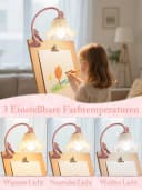 FELIXLEO LED Schreibtischlampe mit Clip, rosa Blume, USB, Klemmlampe Bild 1