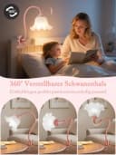 FELIXLEO LED Schreibtischlampe mit Clip, rosa Blume, USB, Klemmlampe Bild 3