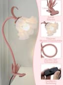FELIXLEO LED Schreibtischlampe mit Clip, rosa Blume, USB, Klemmlampe Bild 4