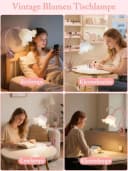 FELIXLEO LED Schreibtischlampe mit Clip, rosa Blume, USB, Klemmlampe Bild 5
