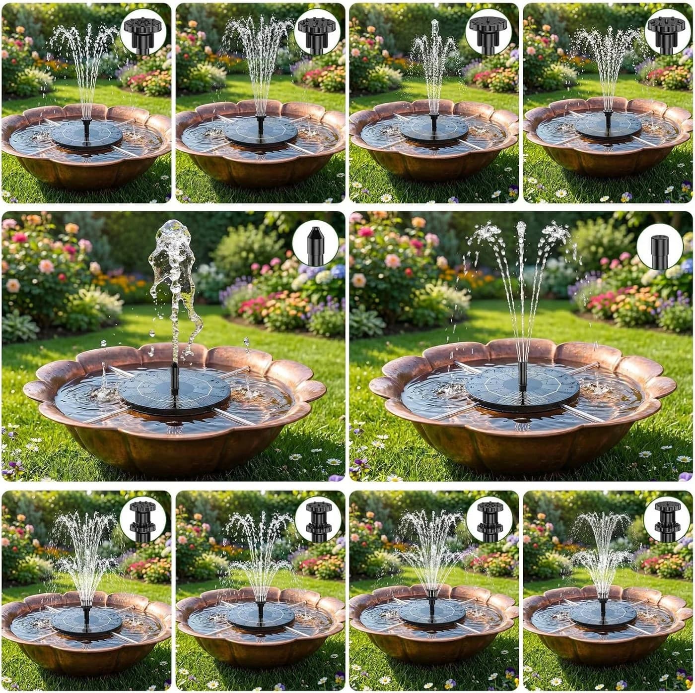 FELIXLEO Solarbrunnen mit Akku & 9 Fontänen - Bild 4