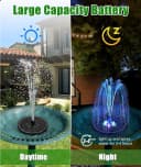 FELIXLEO Solarbrunnen Vogelbad mit 8 Düsen & LED Bild 4