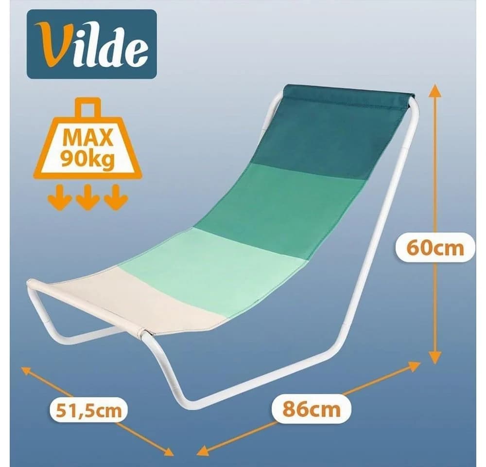 FELIXLEO Klappstuhl 2er-Set Faltbare Strandstühle Metall Polyester Grün/Gelb - Bild 3