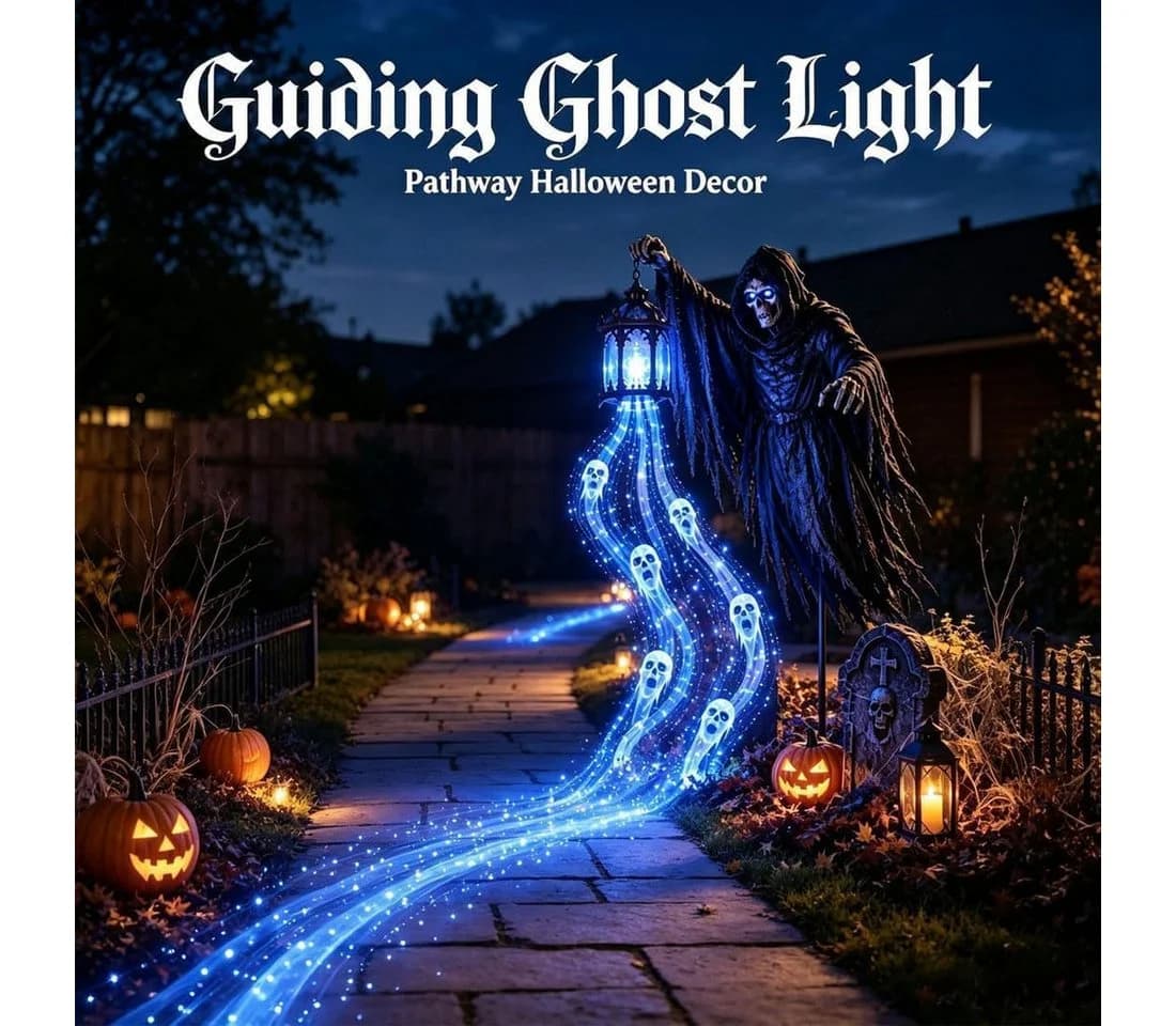 FELIXLEO LED-Dekofigur Halloween Soul Harvester Animierte Gartenlicht Solarlampe - Bild 3