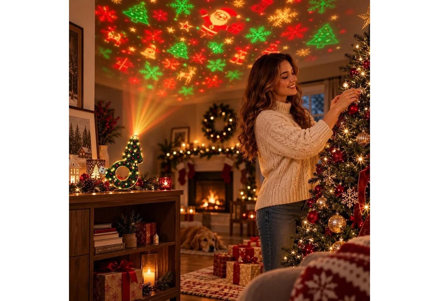 FELIXLEO LED Weihnachtsprojektor mit 6 Motiven USB - Bild 5