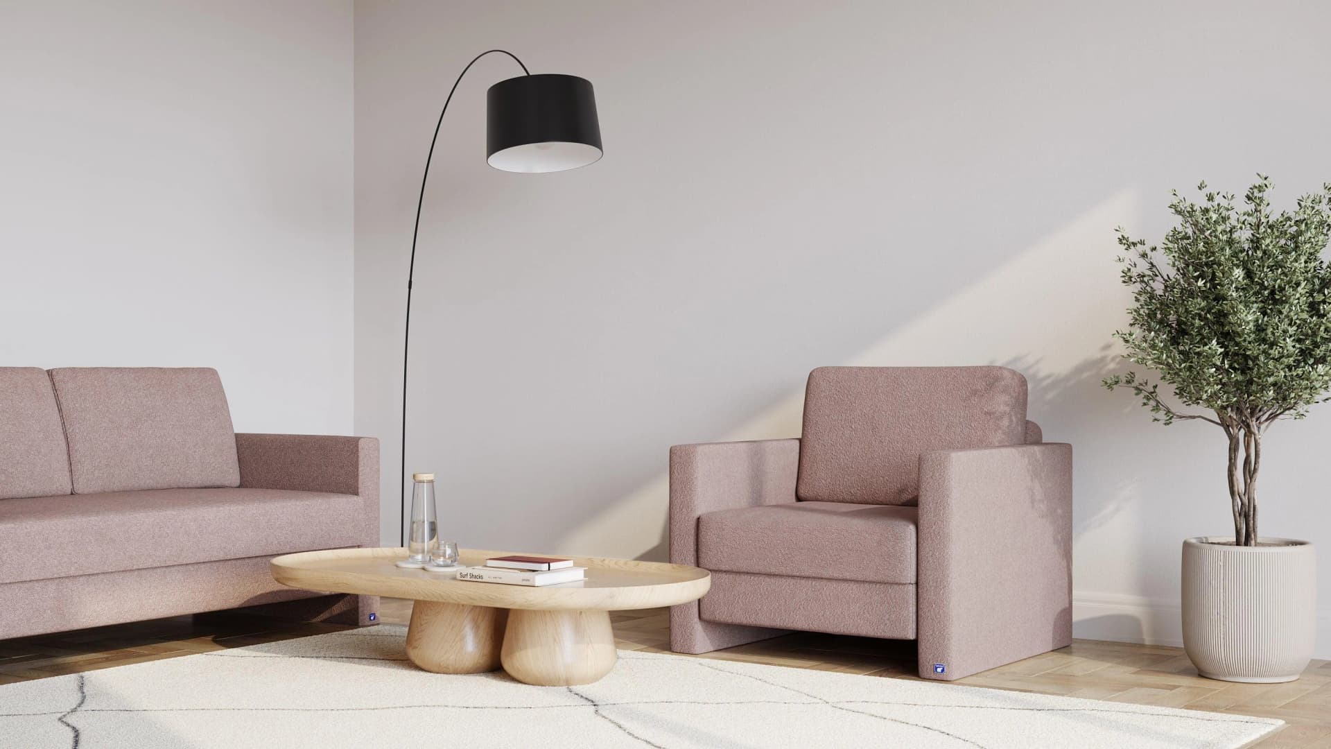BRUNO Schlafsessel Rosa Massivholz Boxspringkomfort