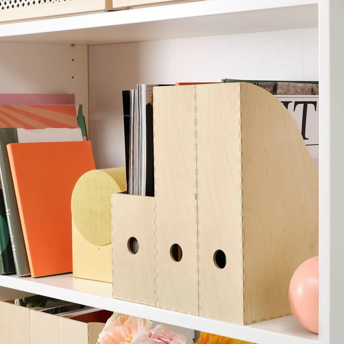 IKEA KNUFF Zeitschriftensammler 2 St. Beige Holz