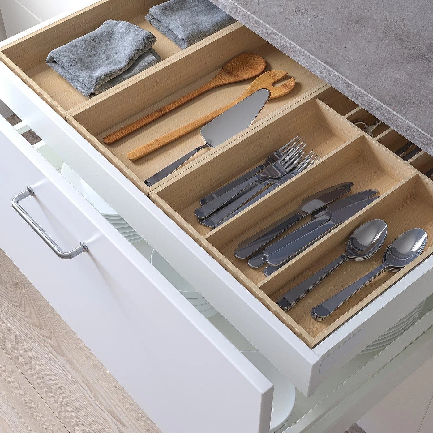IKEA UPPDATERA Besteckkasten/2 Kästen Bambus hell