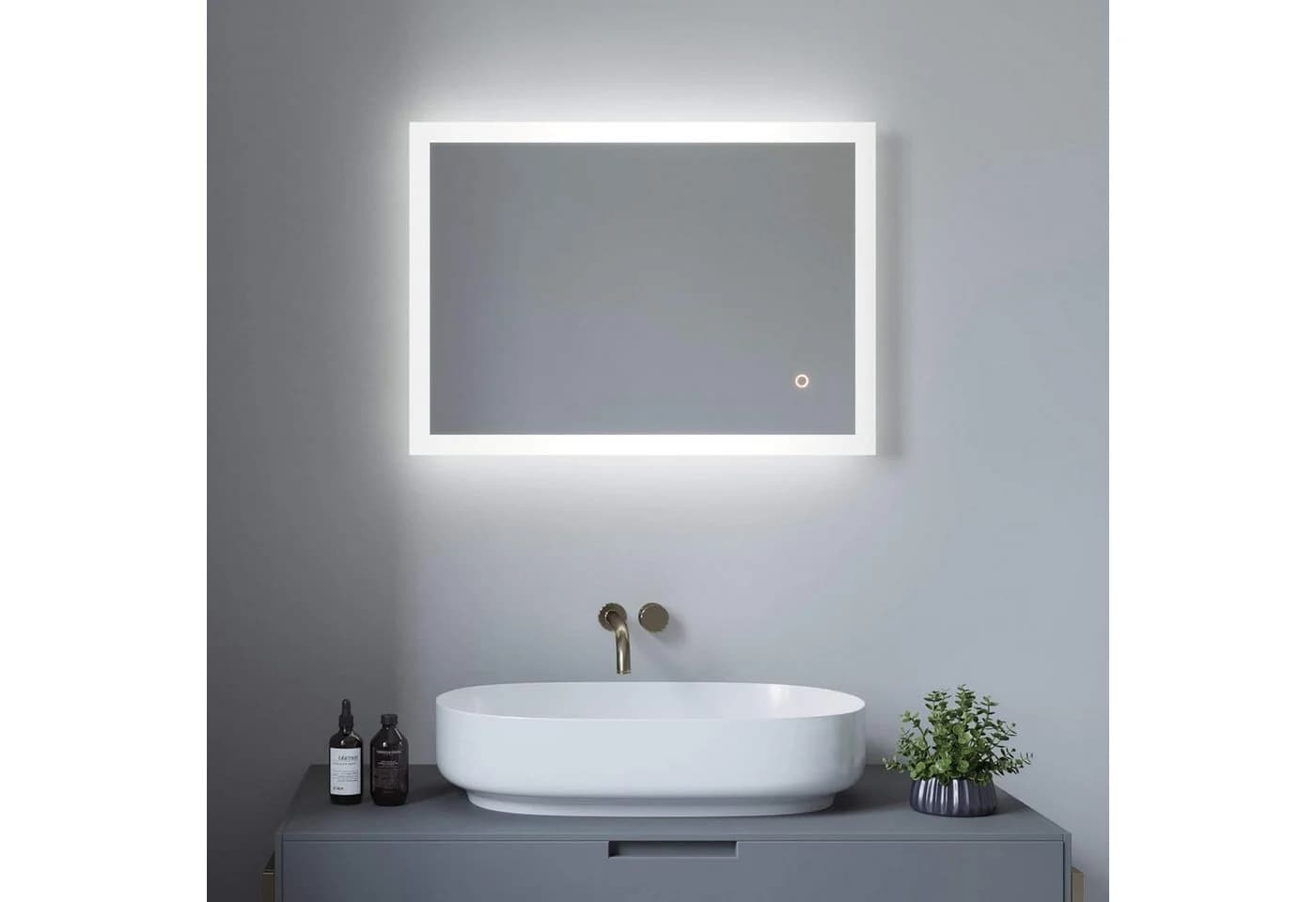 AQUABATOS LED-Badspiegel Dimmbar Kaltweiß IP44 Touch-Sensor - Bild 2