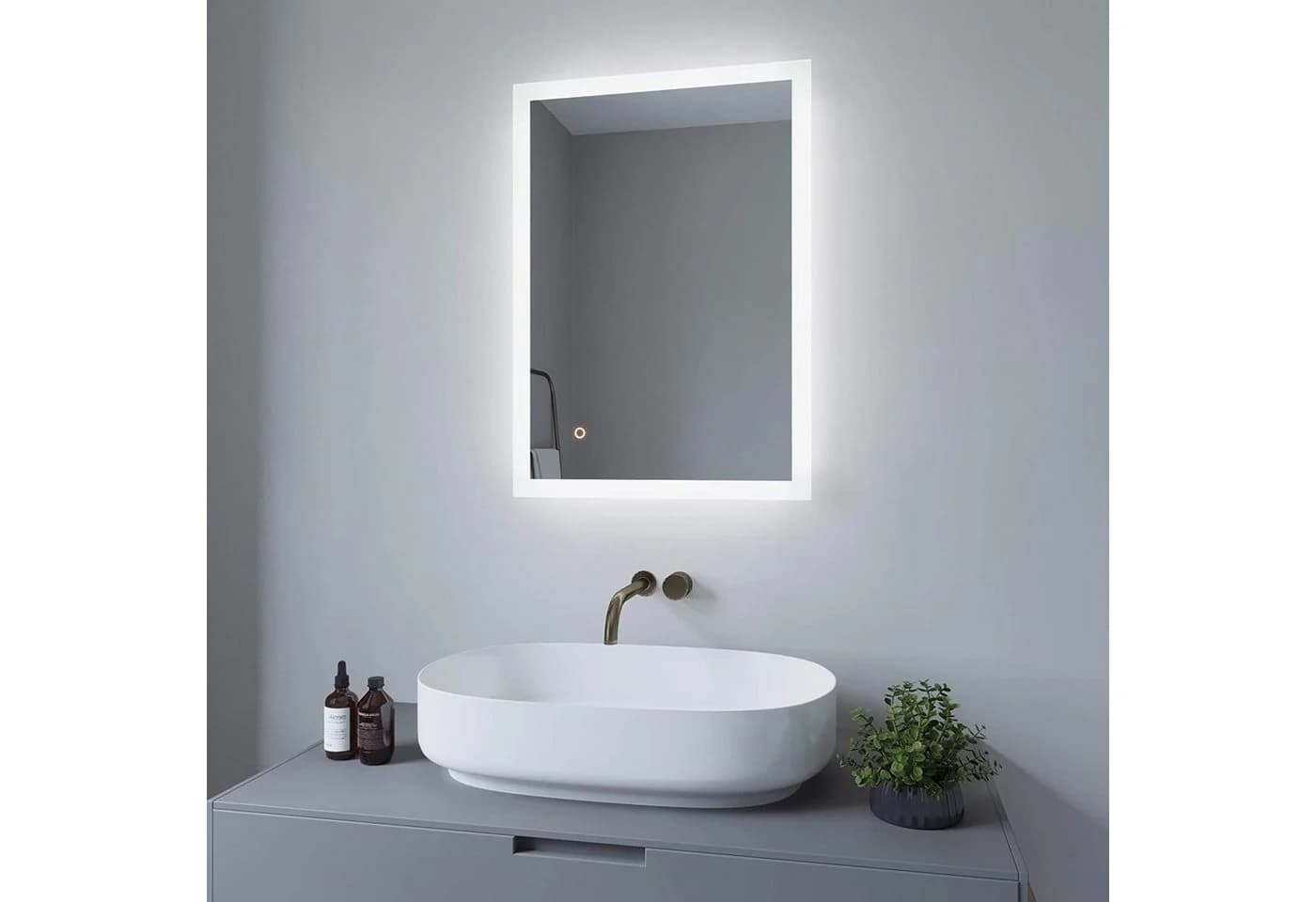 AQUABATOS LED-Badspiegel Dimmbar Kaltweiß IP44 Touch-Sensor - Bild 3