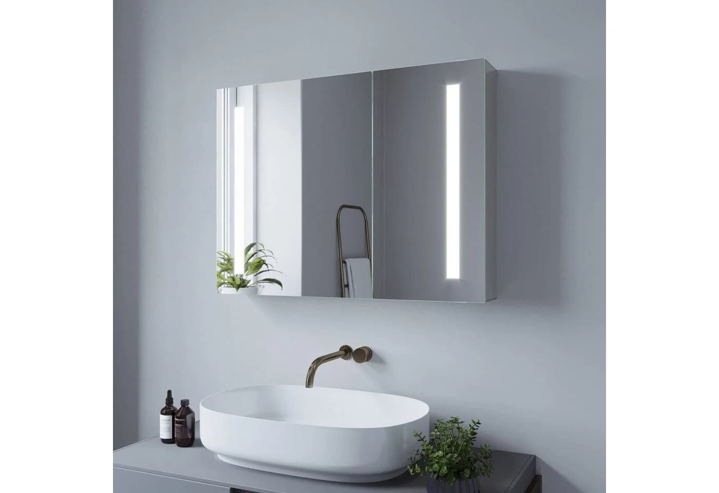 AQUABATOS Spiegelschrank Bad mit Beleuchtung LED 80x60 cm - Bild 2
