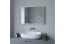 AQUABATOS Badspiegel LED 80x60cm Touch warmweiß mit Kosmetikspiegel Bild 2