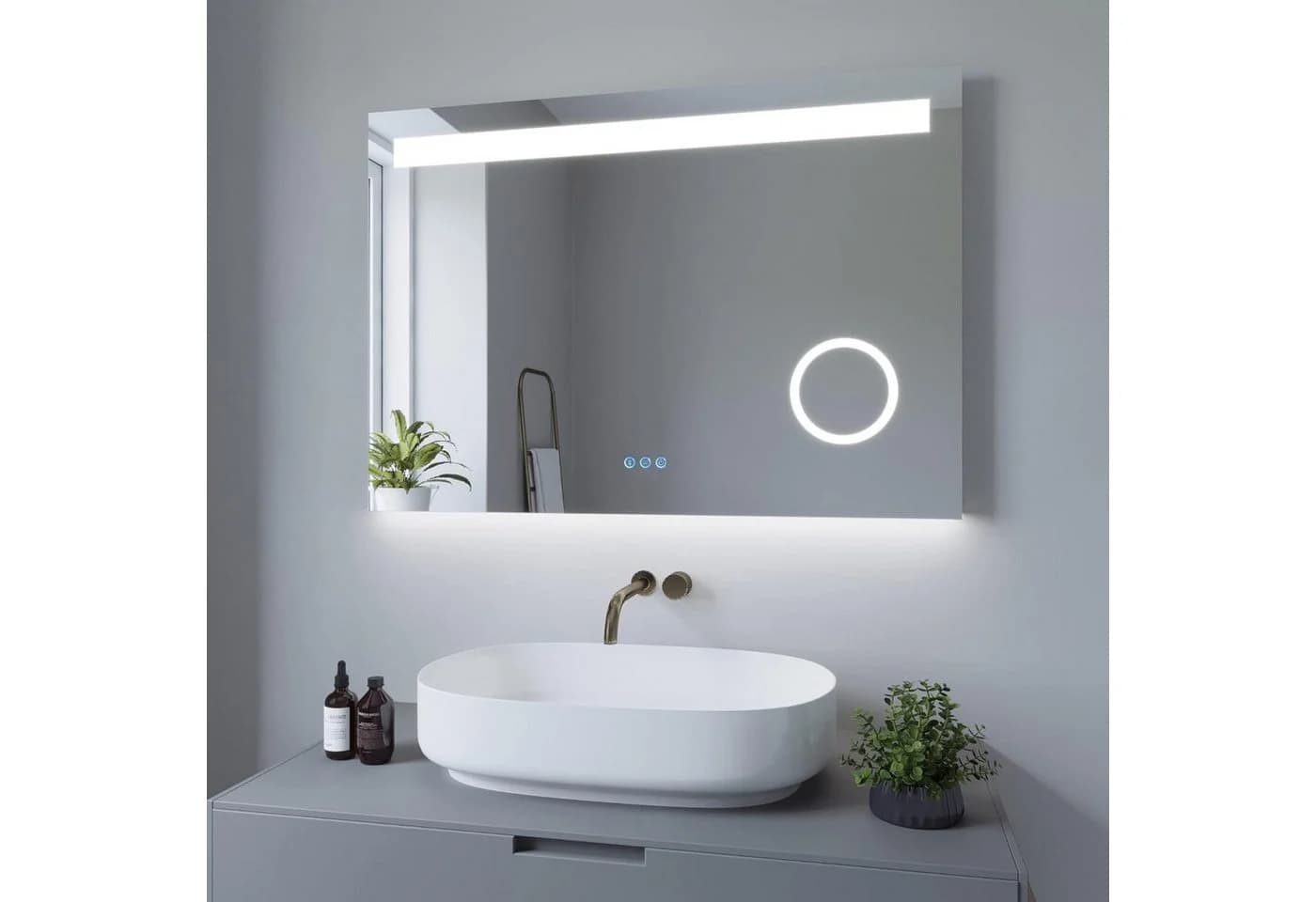 AQUABATOS Badspiegel 100x70 cm LED Beleuchtung Bluetooth - Bild 2