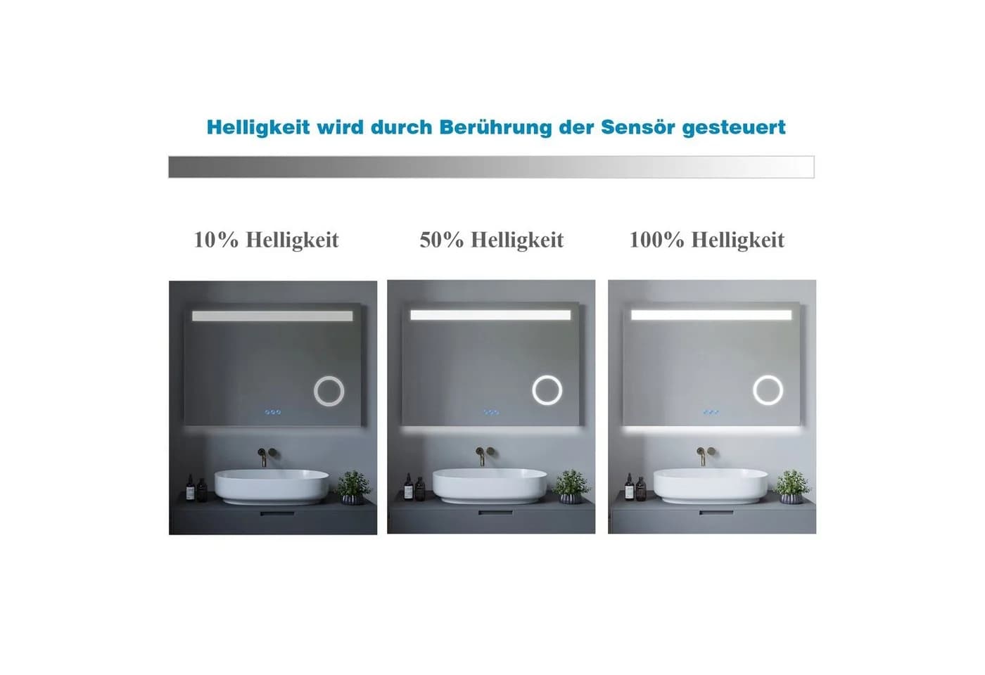 AQUABATOS Badspiegel 100x70 cm LED Beleuchtung Bluetooth - Bild 4