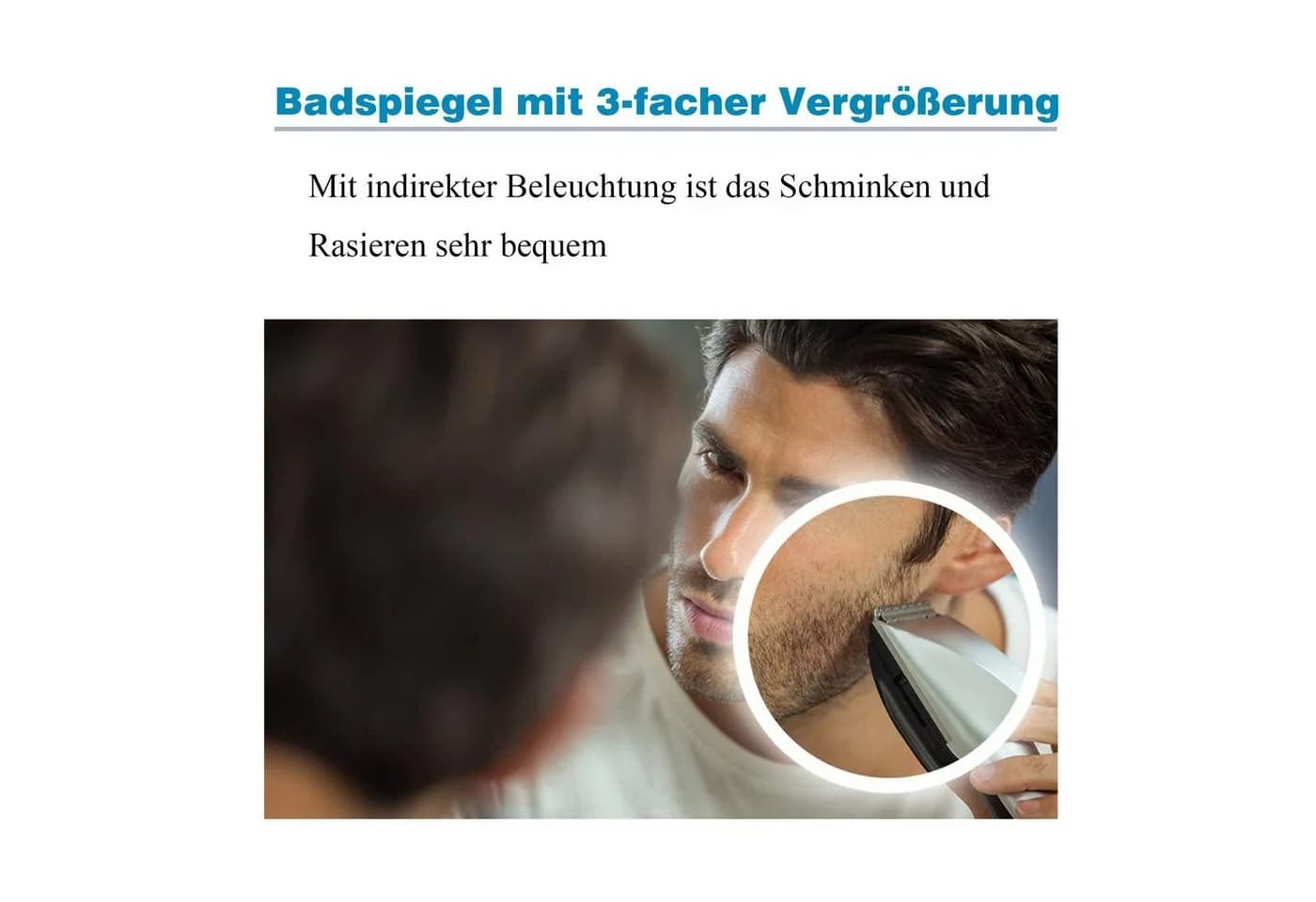 AQUABATOS Badspiegel 100x70 cm LED Beleuchtung Bluetooth - Bild 5