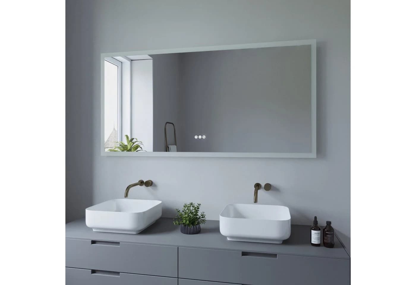 AQUABATOS LED Badspiegel mit Touch-Sensor und Antibeschlag-Funktion - Bild 2
