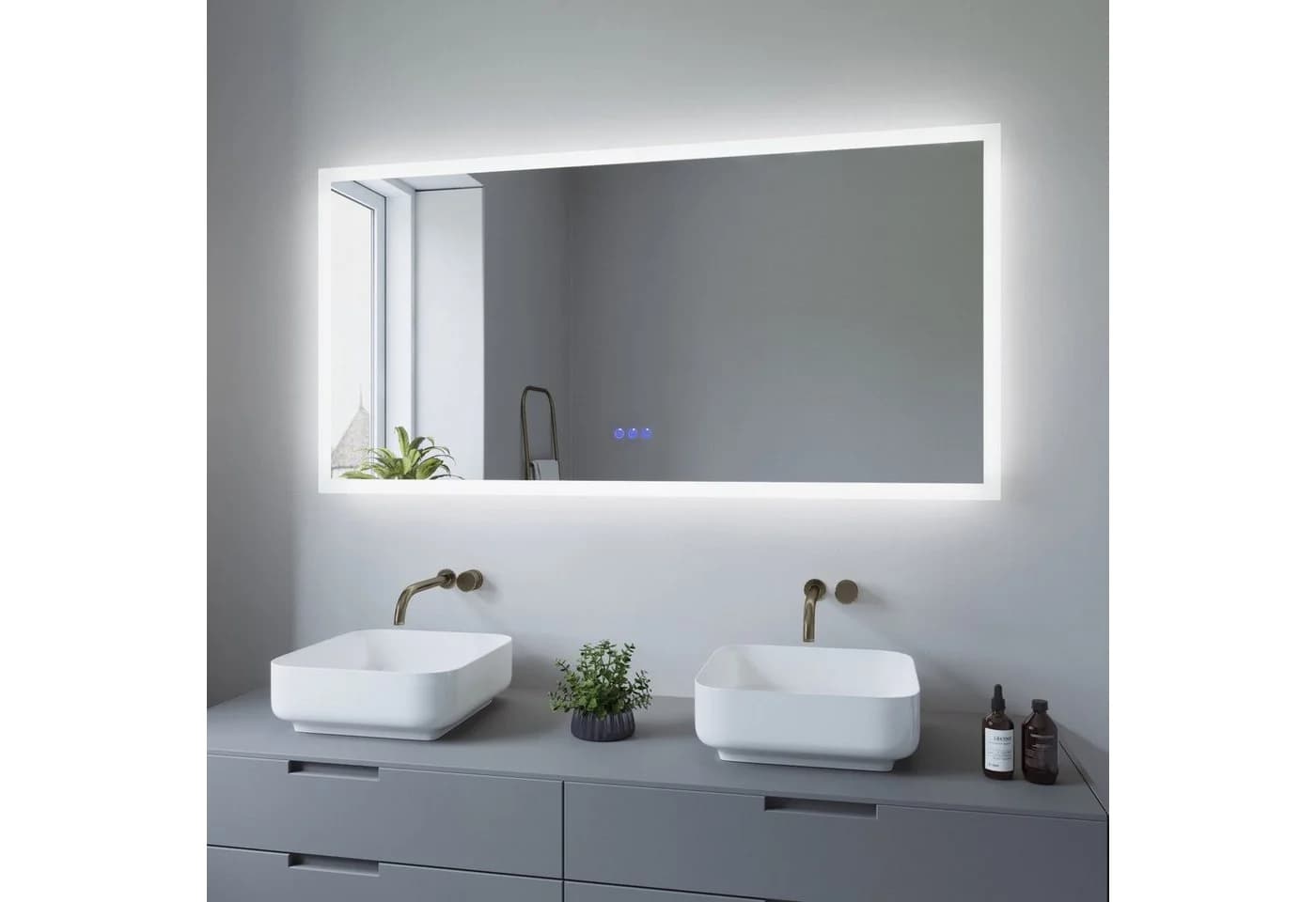 AQUABATOS LED Badspiegel mit Touch-Sensor und Antibeschlag-Funktion - Bild 3