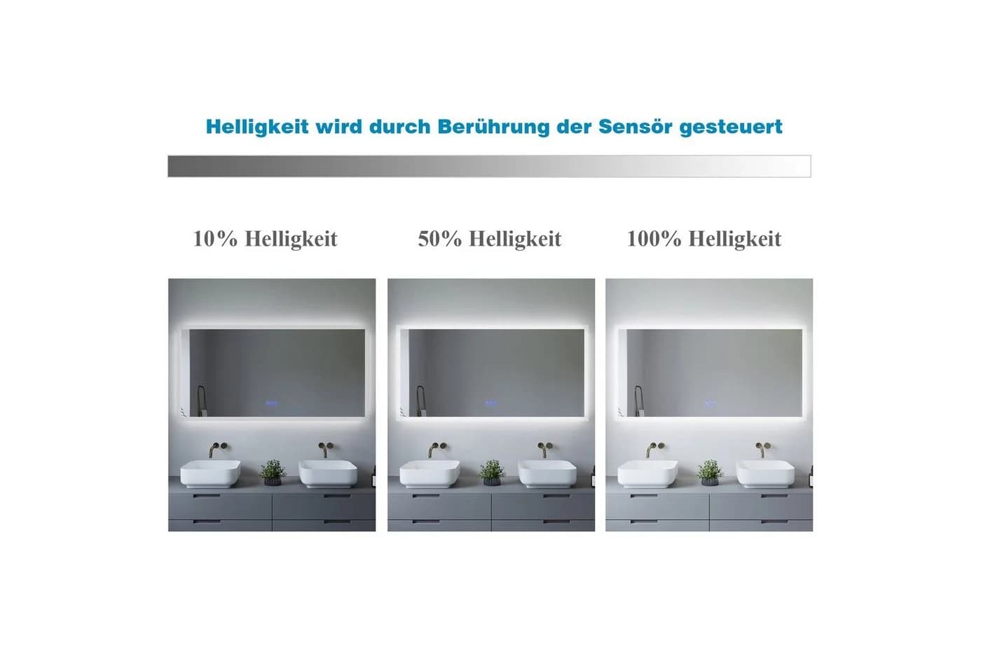 AQUABATOS LED Badspiegel mit Touch-Sensor und Antibeschlag-Funktion - Bild 4