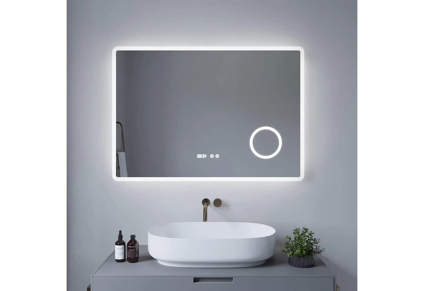 AQUABATOS Badspiegel LED mit Uhr und Beleuchtung - Bild 2