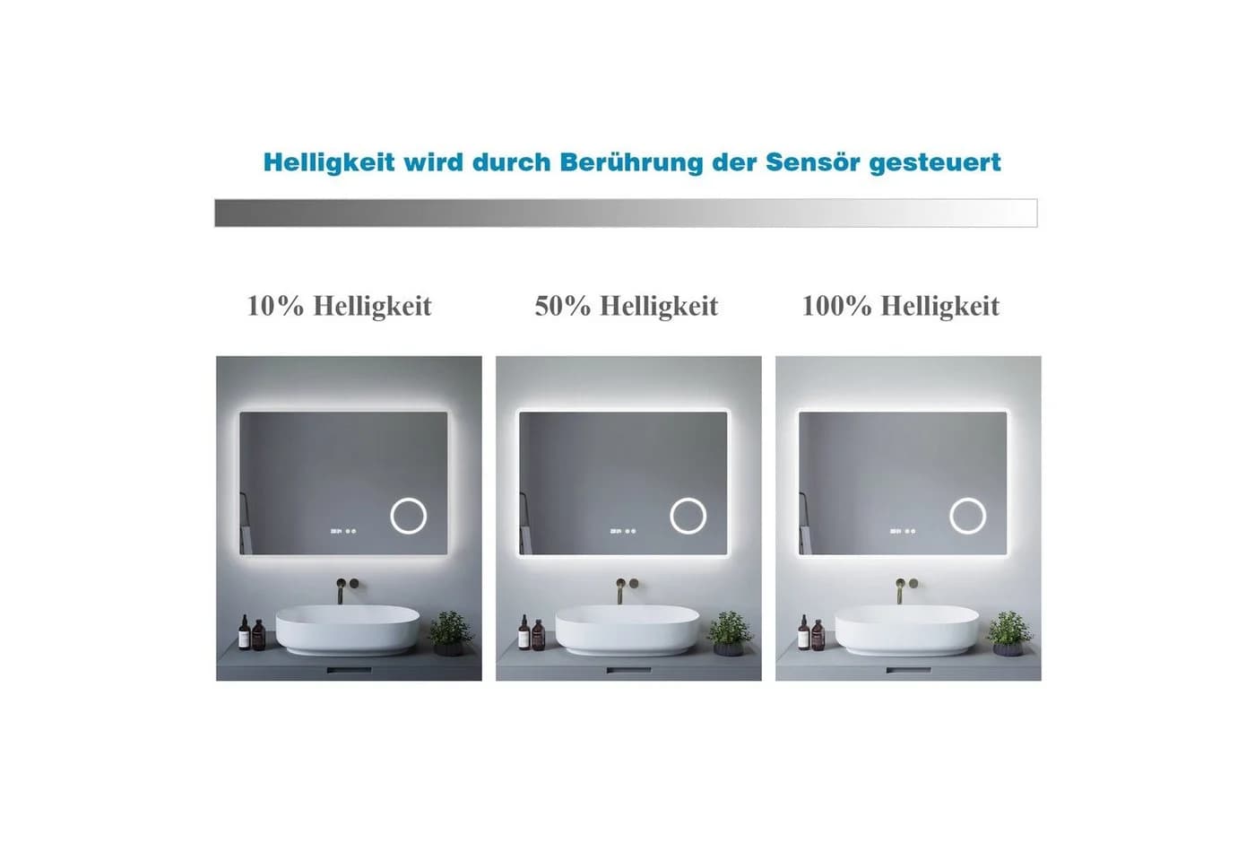 AQUABATOS Badspiegel LED mit Uhr und Beleuchtung - Bild 4