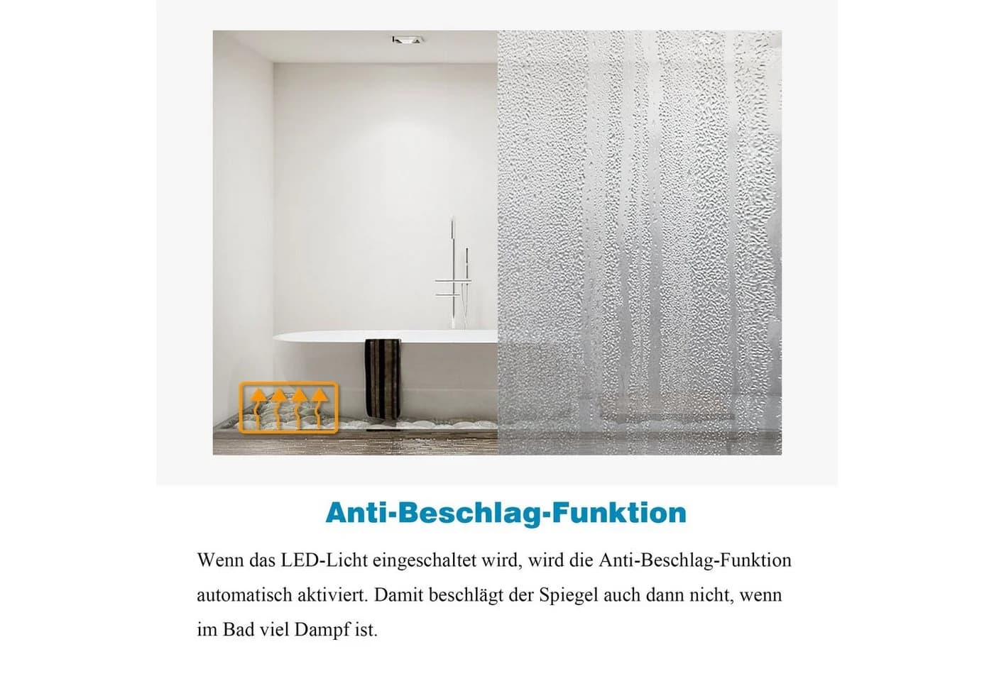 AQUABATOS LED Badspiegel mit Licht Touch Dimmbar Modern - Bild 5