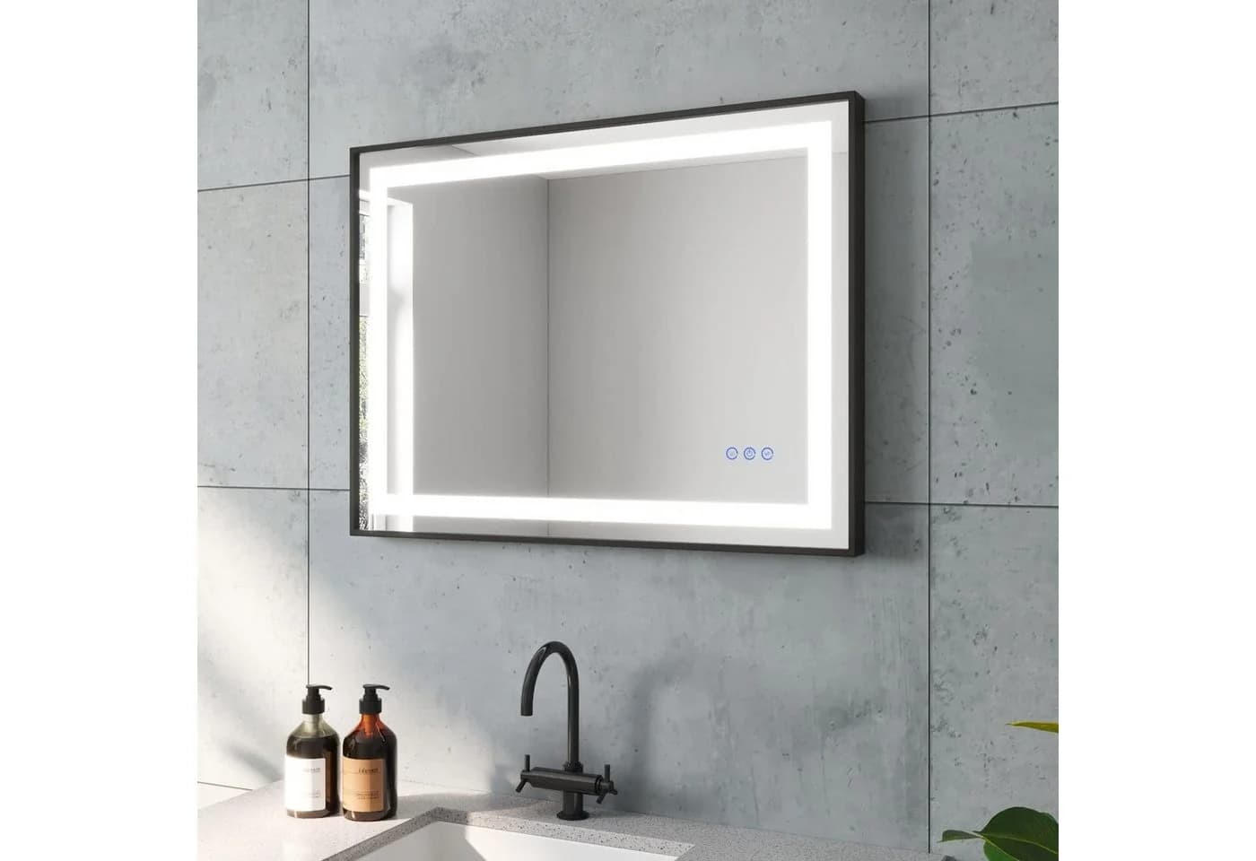 AQUABATOS Badspiegel LED mit Touch-Sensor und Anti-Beschlag-Funktion 80x60 cm - Bild 2