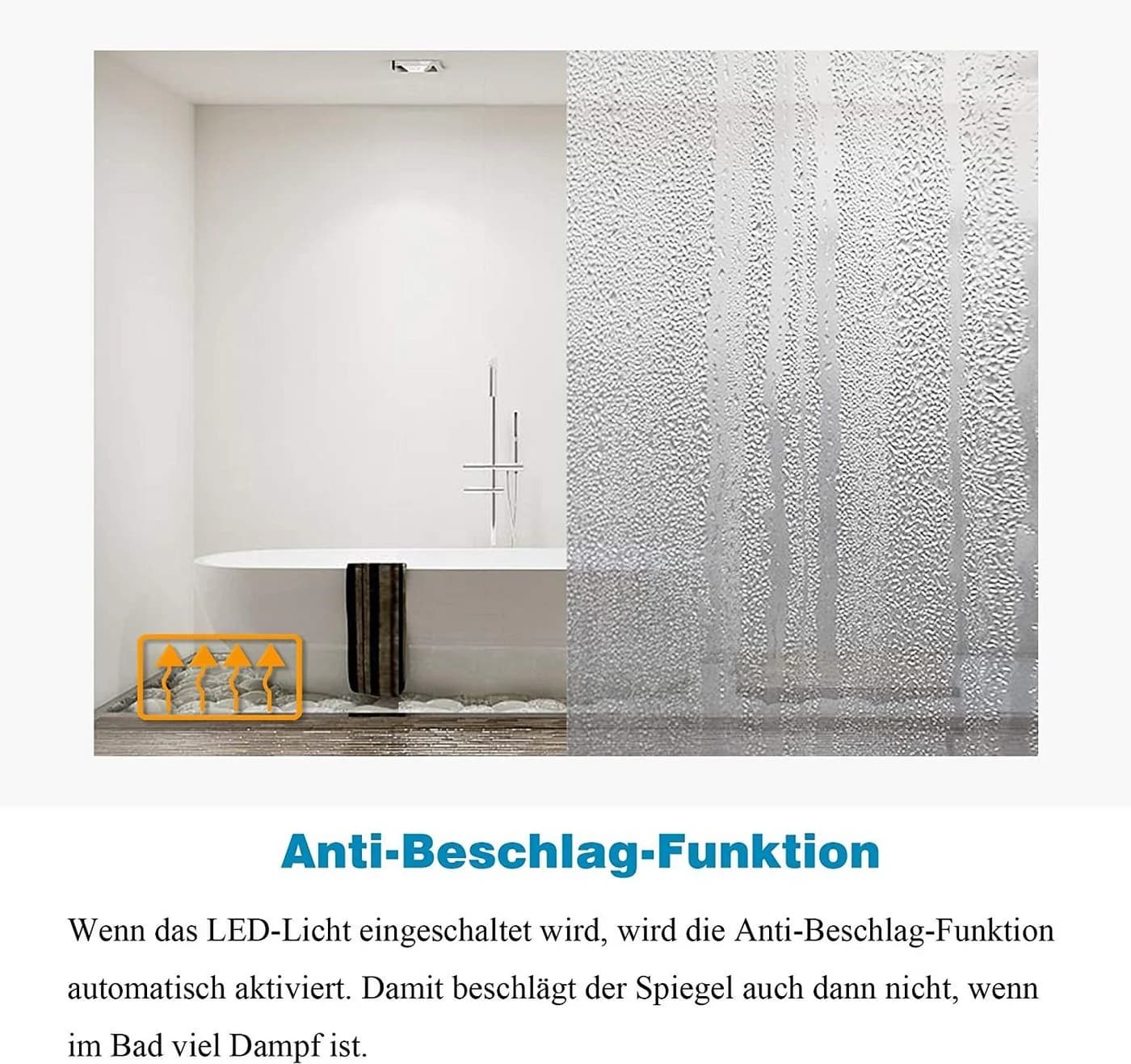 AQUABATOS LED-Lichtspiegel 100x70 cm mit Beleuchtung - Bild 4