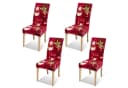 Clanmacy Weihnachtsstuhlhussen 4er Set Rot Bild 2