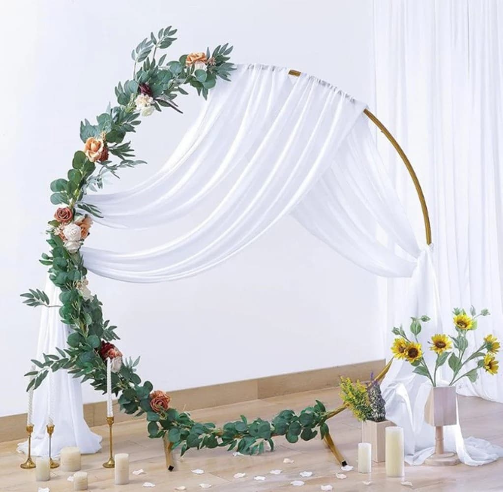XDeer Dekohänger Hochzeitsbogen Vorhang Weiß Transparent - Bild 3