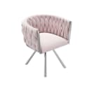 XDeer Schminkstuhl Rosa Samt mit 360° Drehfunktion Bild 4